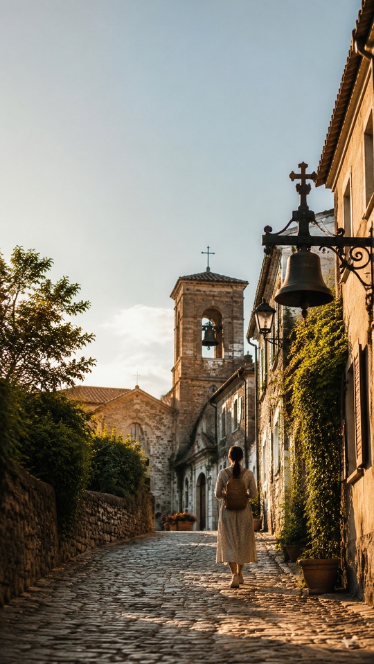Pèlerinage au Cœur d'une Ville Ancienne - Fond 4K