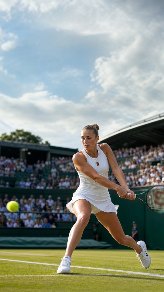 Marta Kostyuk Grass Court Action - 4K Phone Wallpaper