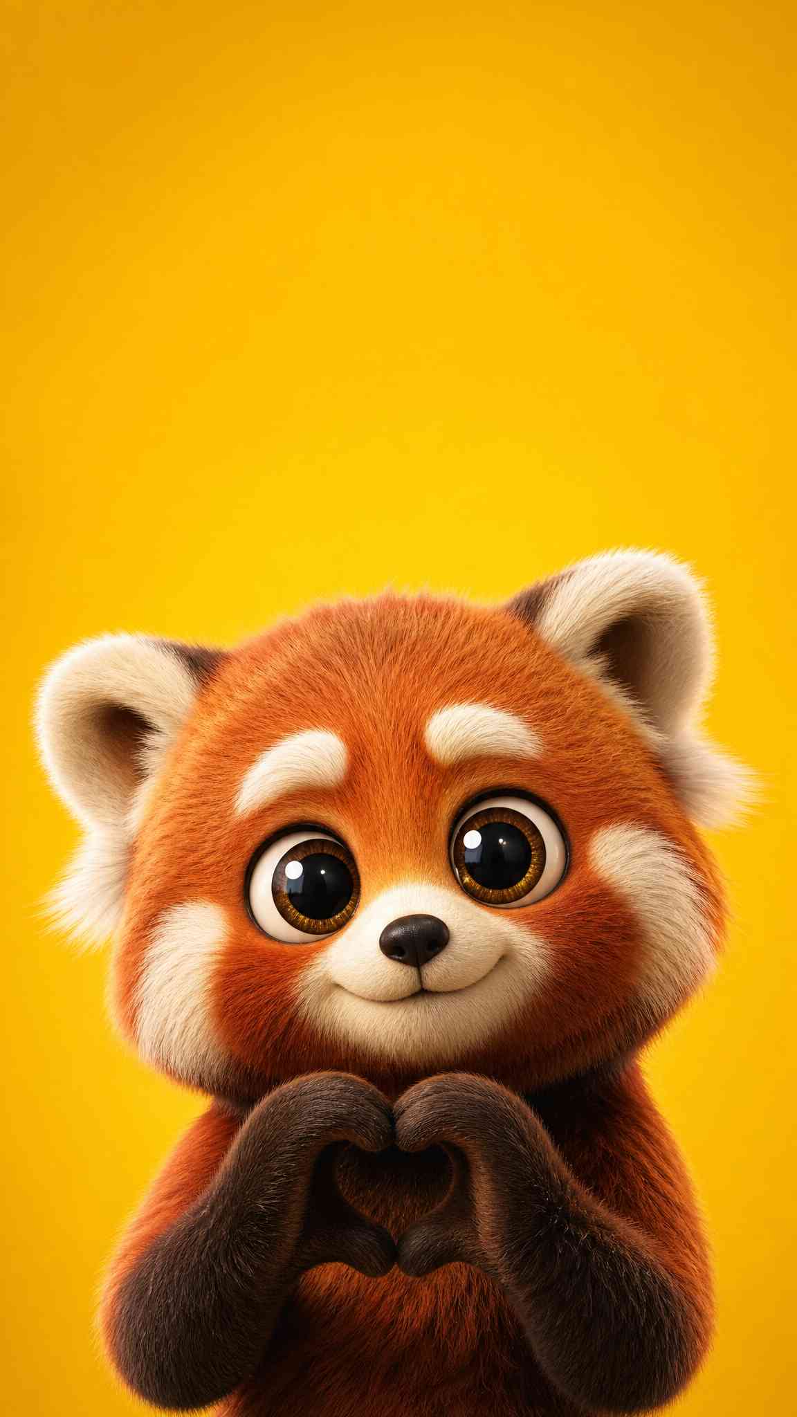 Red Panda Heart 3D - 4K Wallpaper