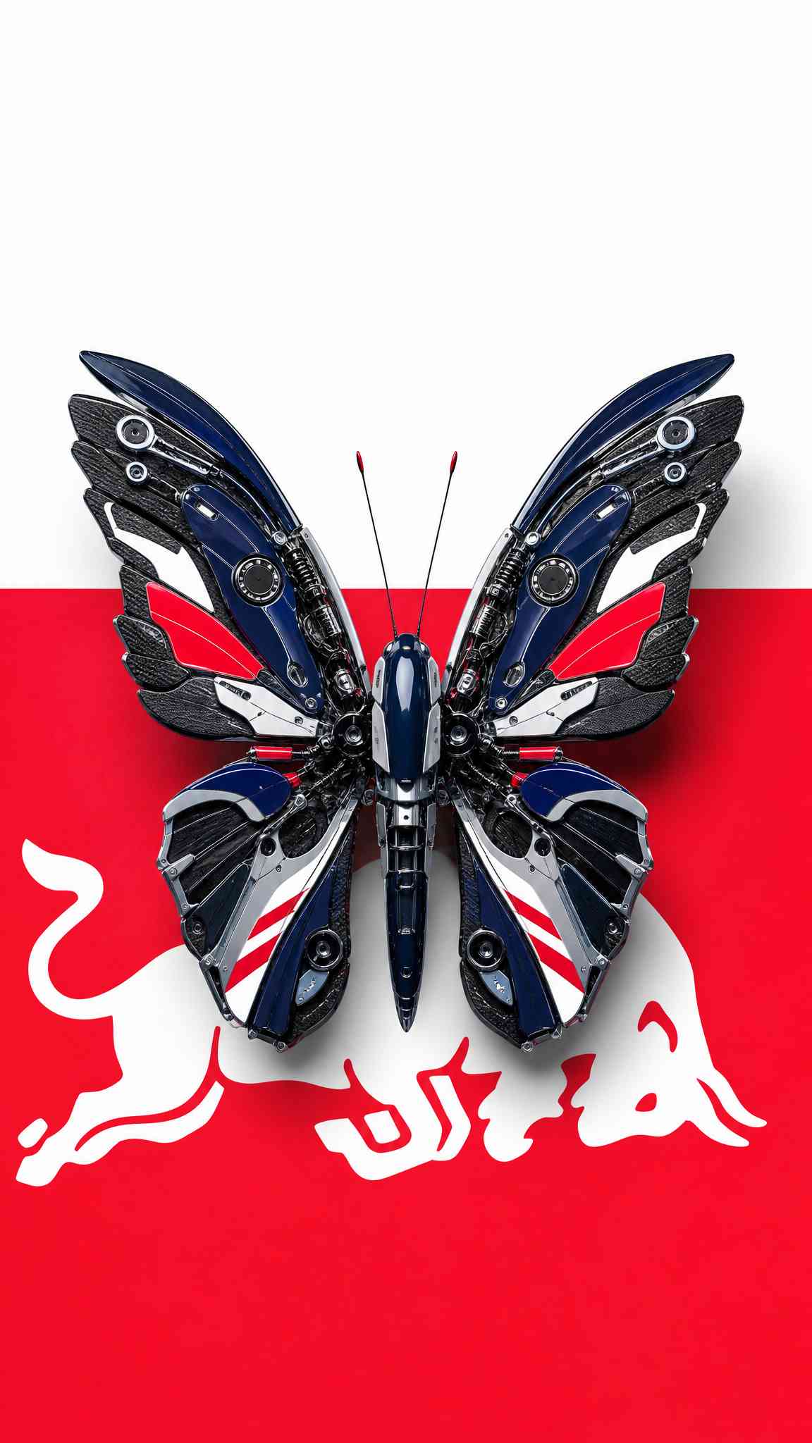 Red Bull Racing Mechanical Butterfly - 4K Wallpaper