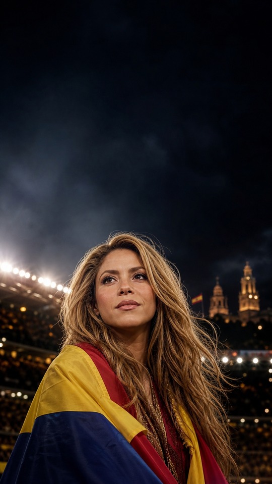 Shakira Mebarak Cinematic Portrait - 4K Background