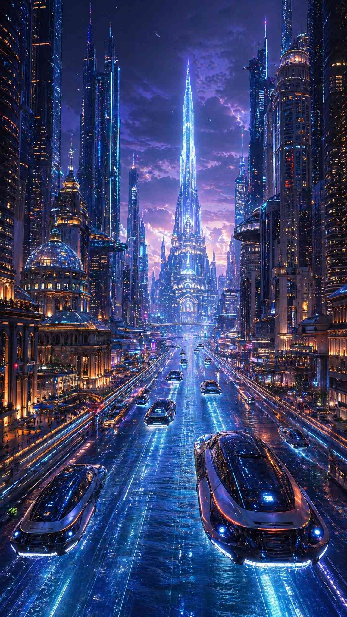 Futuristic City Night 4K Wallpaper