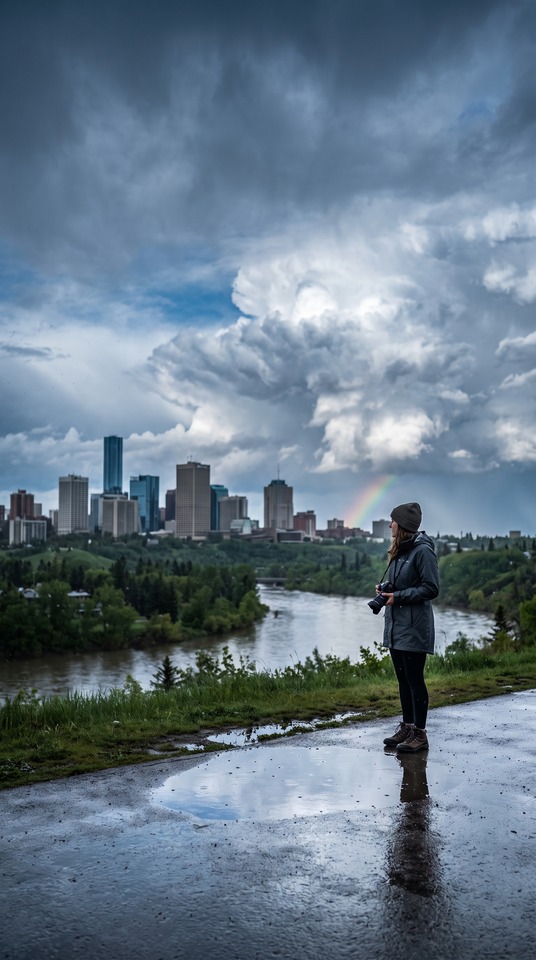 Clima en Edmonton Tormenta sobre la Ciudad - Fondo HD