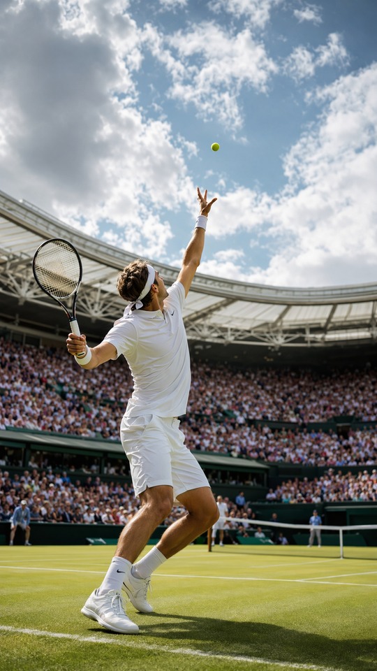 Wimbledon Spielplan & Tennis Aufschlag - 4K Hintergrund