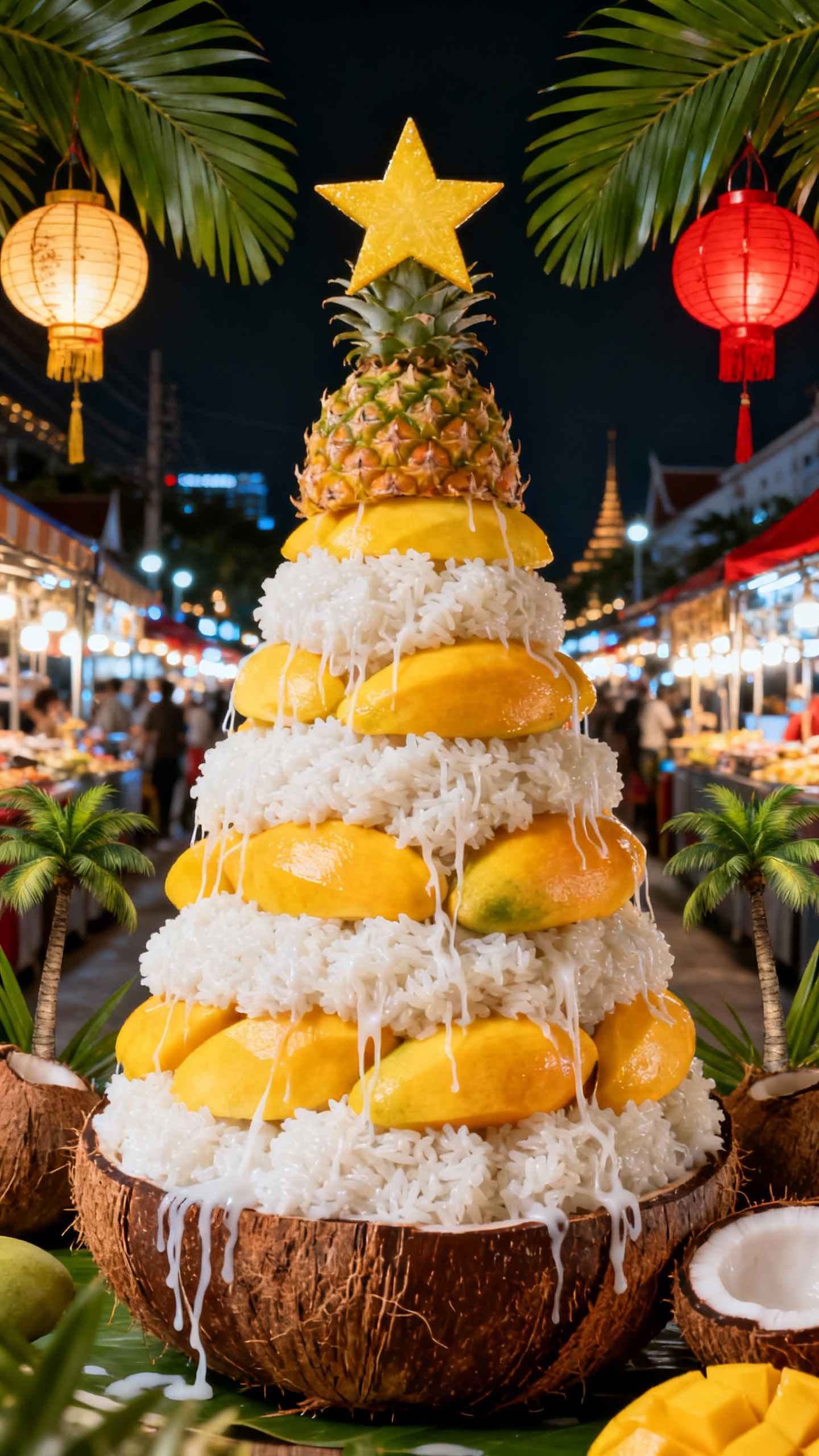 Árbol de Navidad de Mango Sticky Rice - 4K Fondos