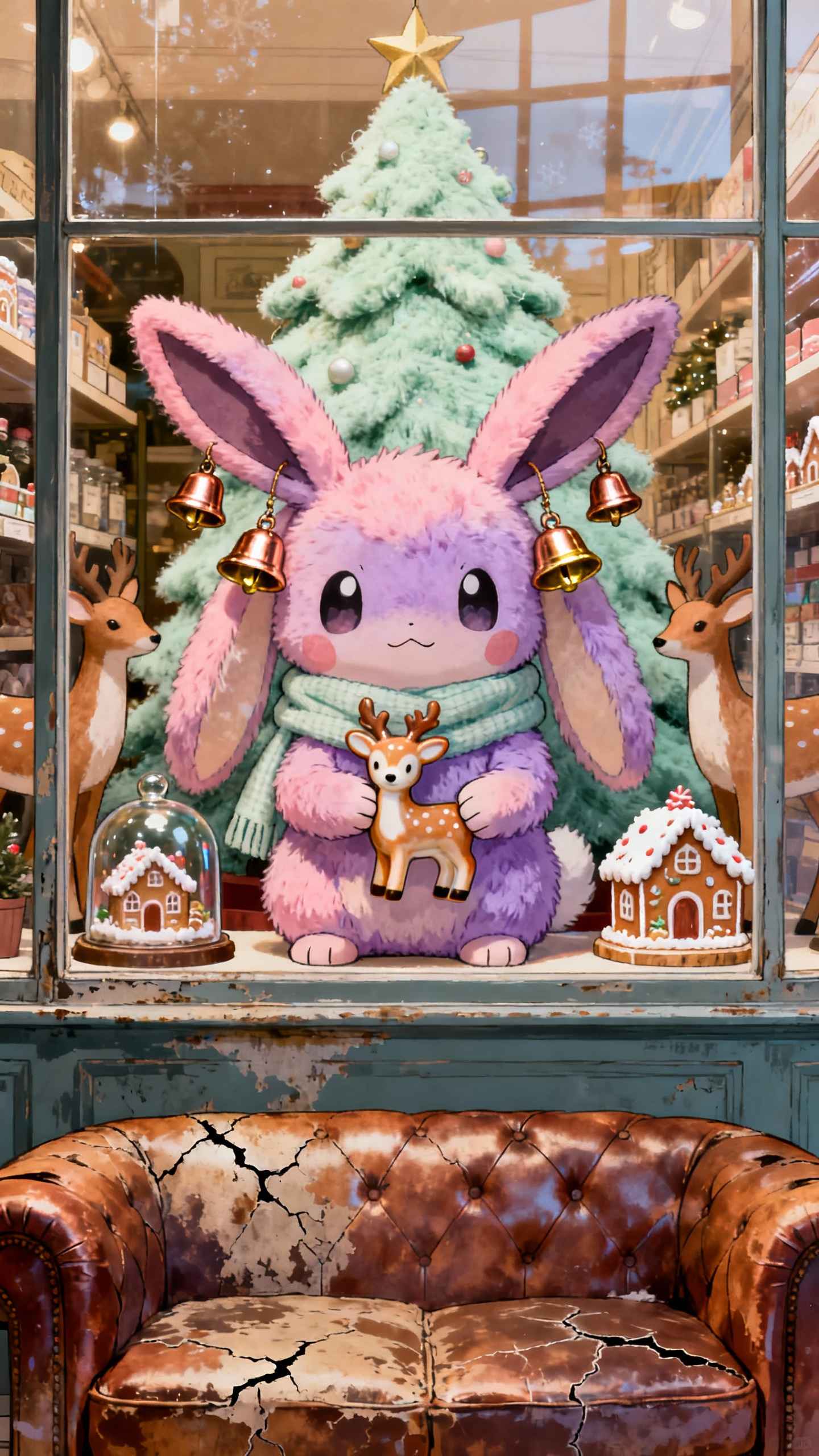 Lapin Rose Festif - Fond d'écran 4K