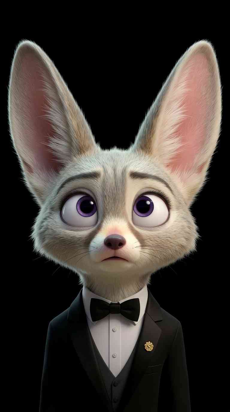 Zorro Fennec con Esmoquin - Fondo 4K