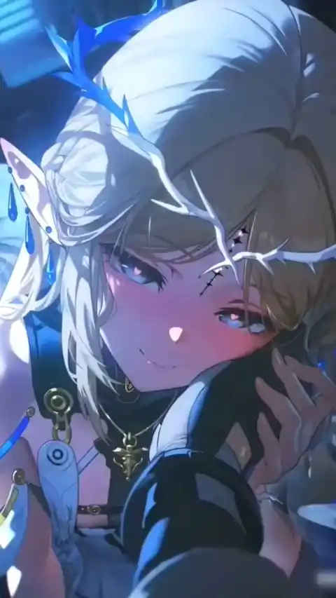Chica Elfo Anime Magia Azul - Fondo en Movimiento