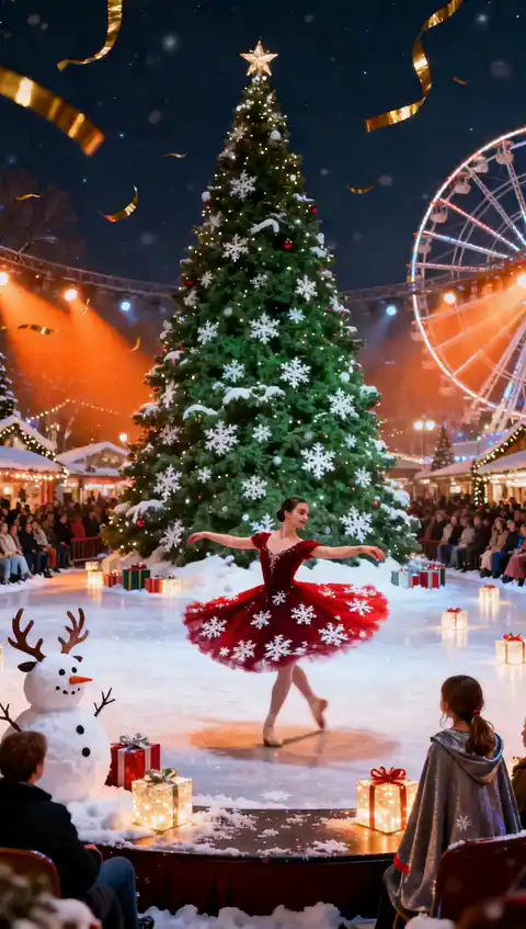 幻想的なクリスマスのバレリーナ - ライブ壁紙