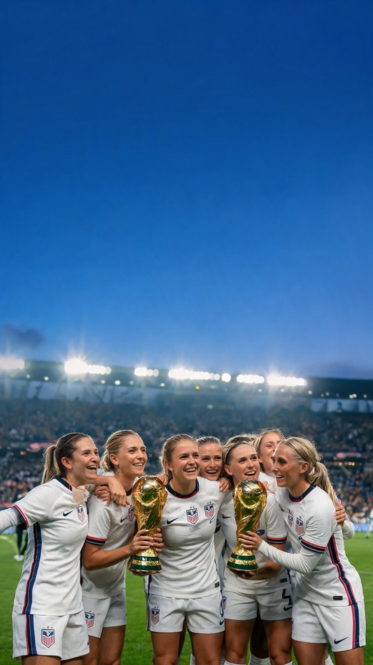 Back to Back World Cup Winners USWNT - 4K Phone Background