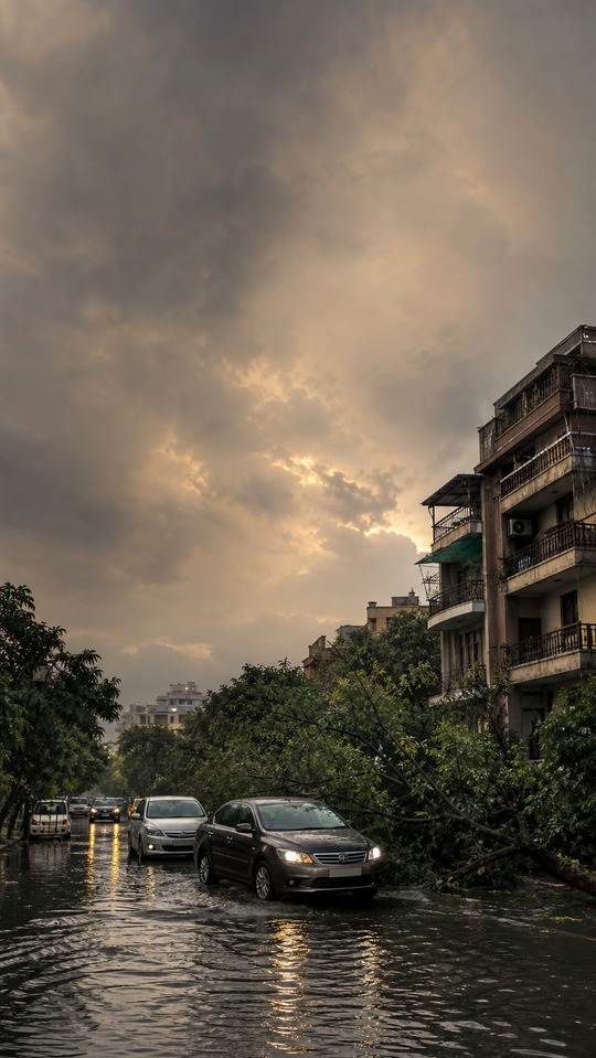 Mausam Delhi Monsoon Flood - 4K Weather Wallpaper