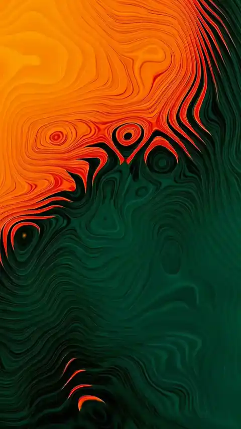 Abstract Orange Green Fluid - 4K Live Wallpaper