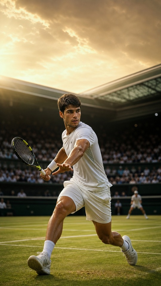 Carlos Alcaraz Tennis Action - 4K Phone Background