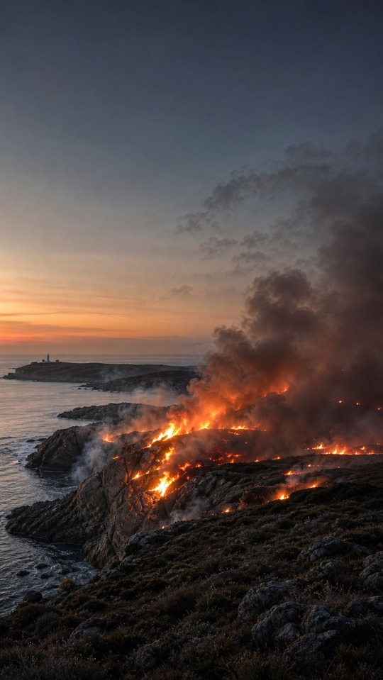 Incendie Majeur sur la Côte - Fond d'Écran 4K