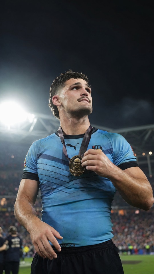 Nathan Cleary Wally Lewis Medal - 4K Phone Background