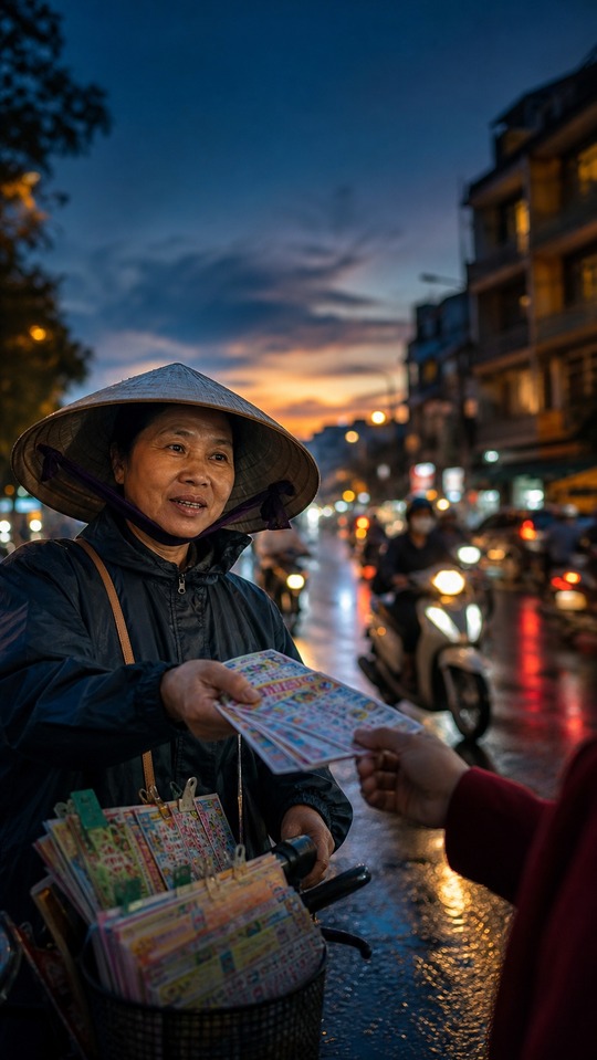 XSMB Lottery Street Vendor Vietnam - 4K Wallpaper