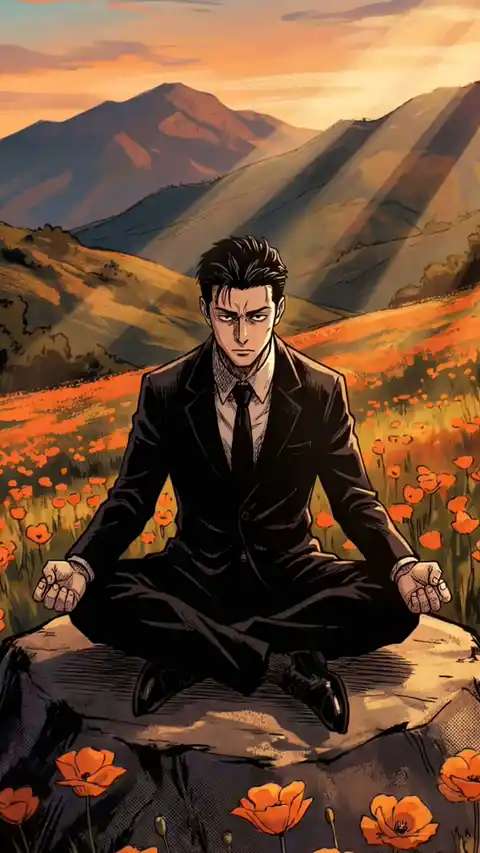 Hombre Anime Meditando - Fondo de Pantalla en Movimiento