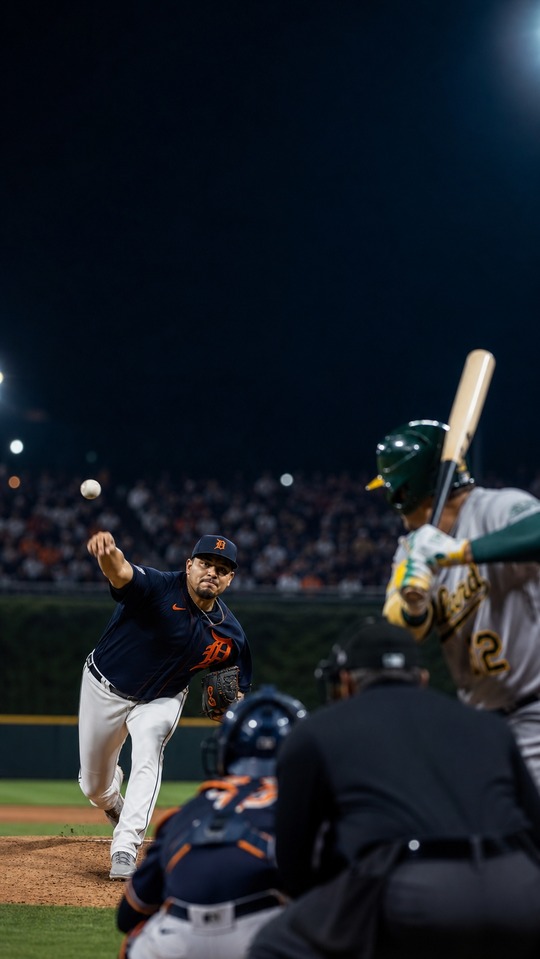 Tigers gegen Athletics MLB Duell - 4K Hintergrundbild