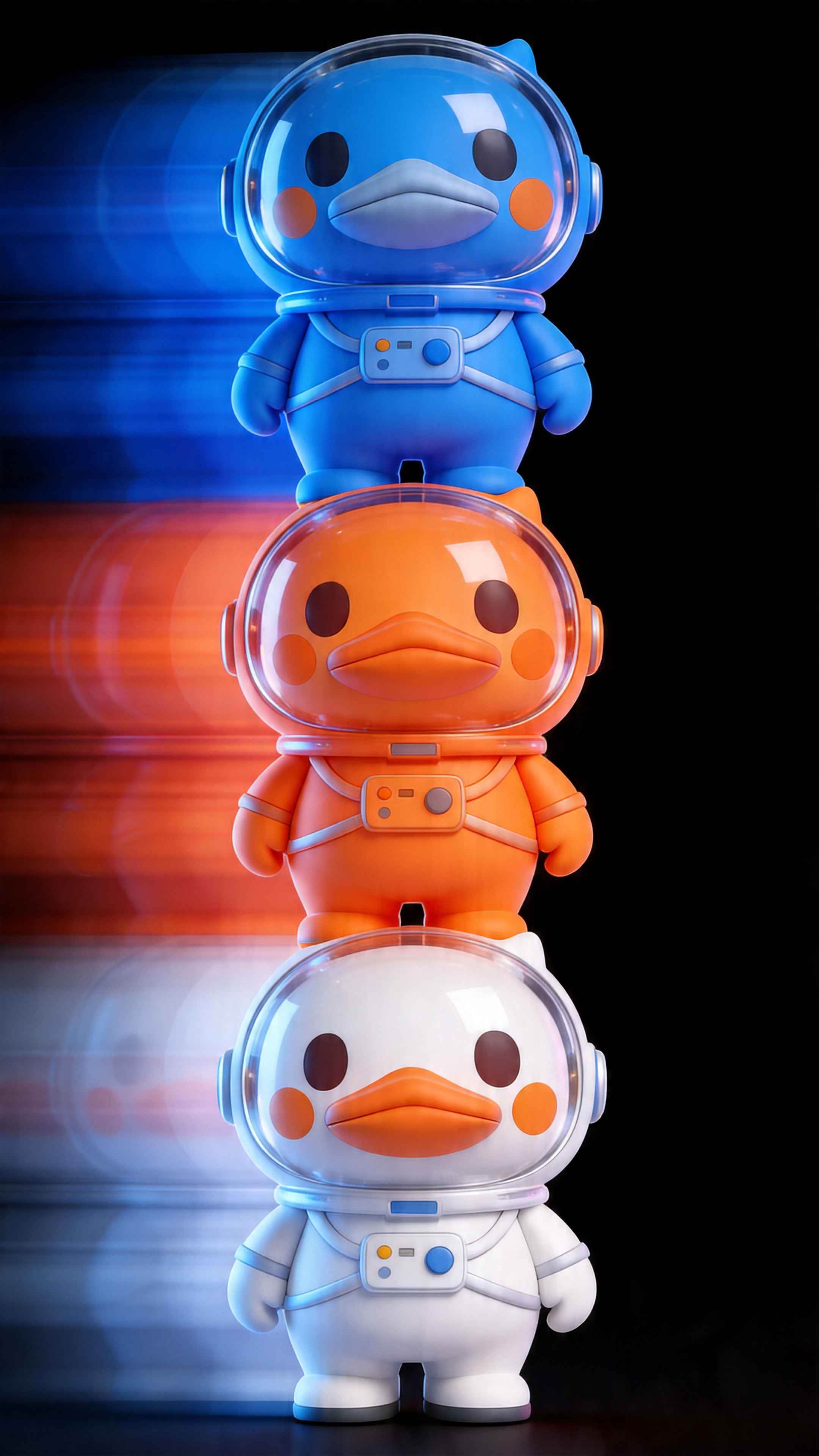 Space Duck Figurines - 4K Lock Screen