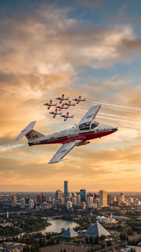 Snowbirds Edmonton Airshow Formation - 4K Background