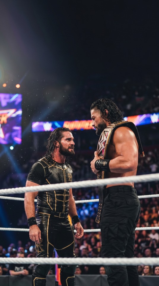 Seth Rollins Roman Reigns SummerSlam - 4K Phone Background