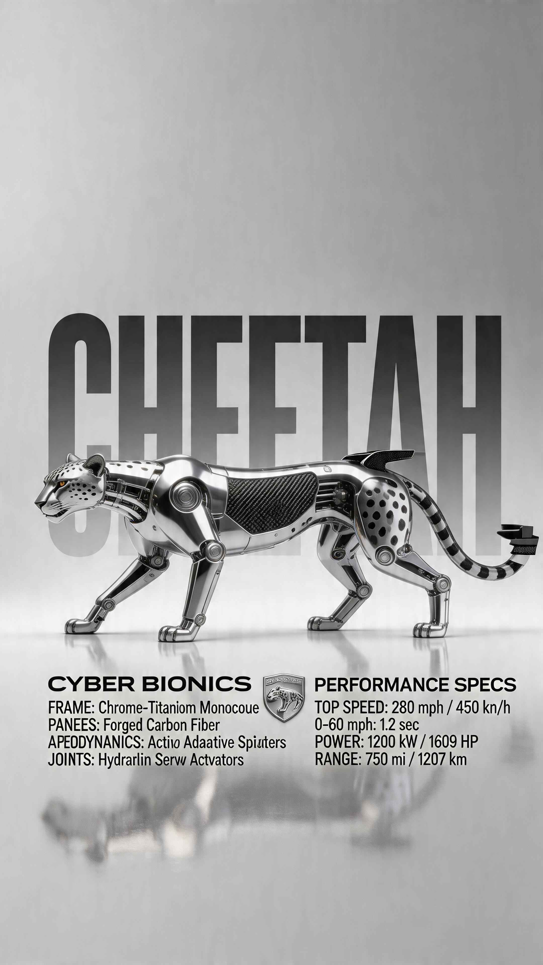 Cyber Bionic Robotic Cheetah - 4K Phone Background