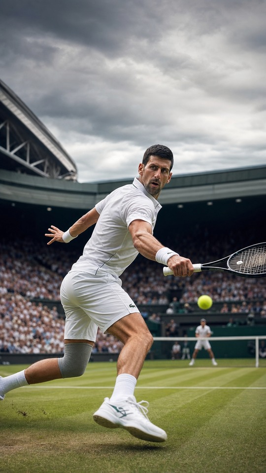 Novak Djokovic Wimbledon Grass Court - 4K Mobile Wallpaper