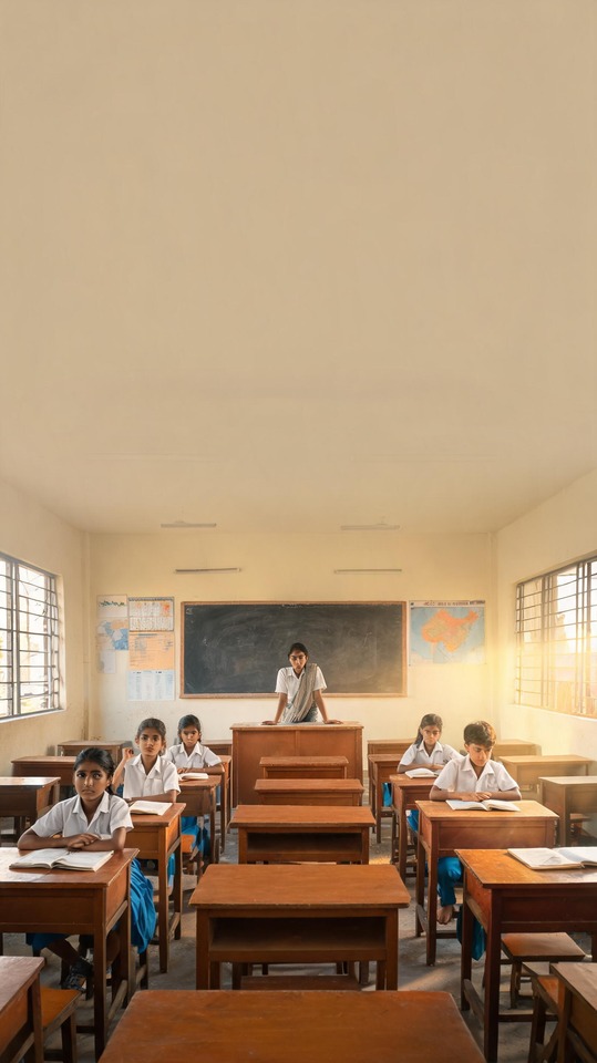 UDISE Indian Classroom Realism - 4K Phone Background