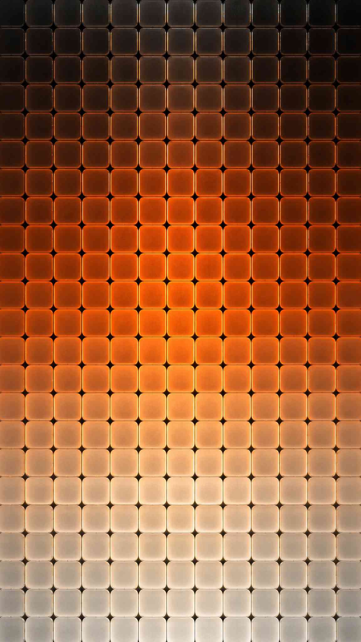 Orange 3D Geometric Grid - 4K Wallpaper