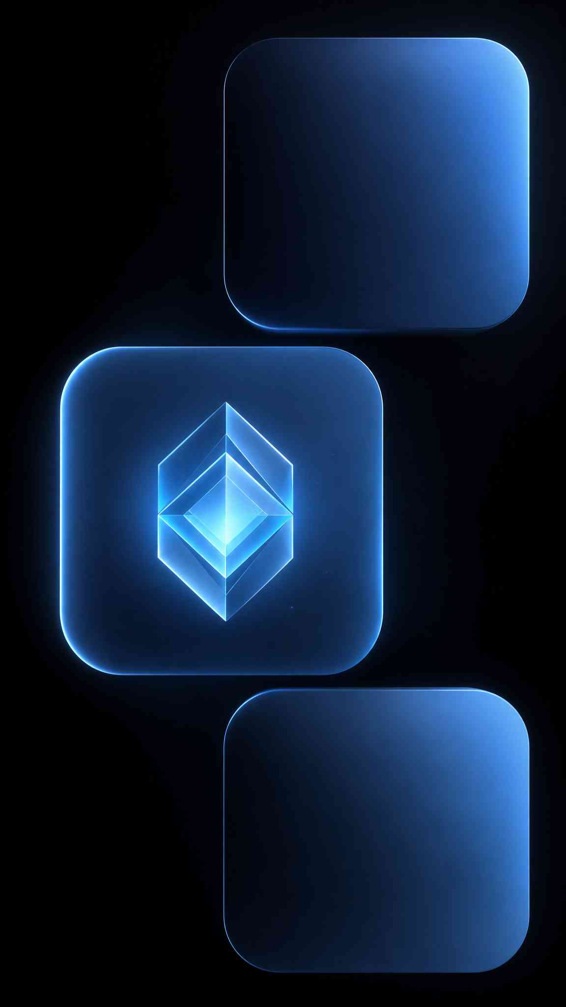 Tuiles Néon Bleu - Fond d'écran 4K