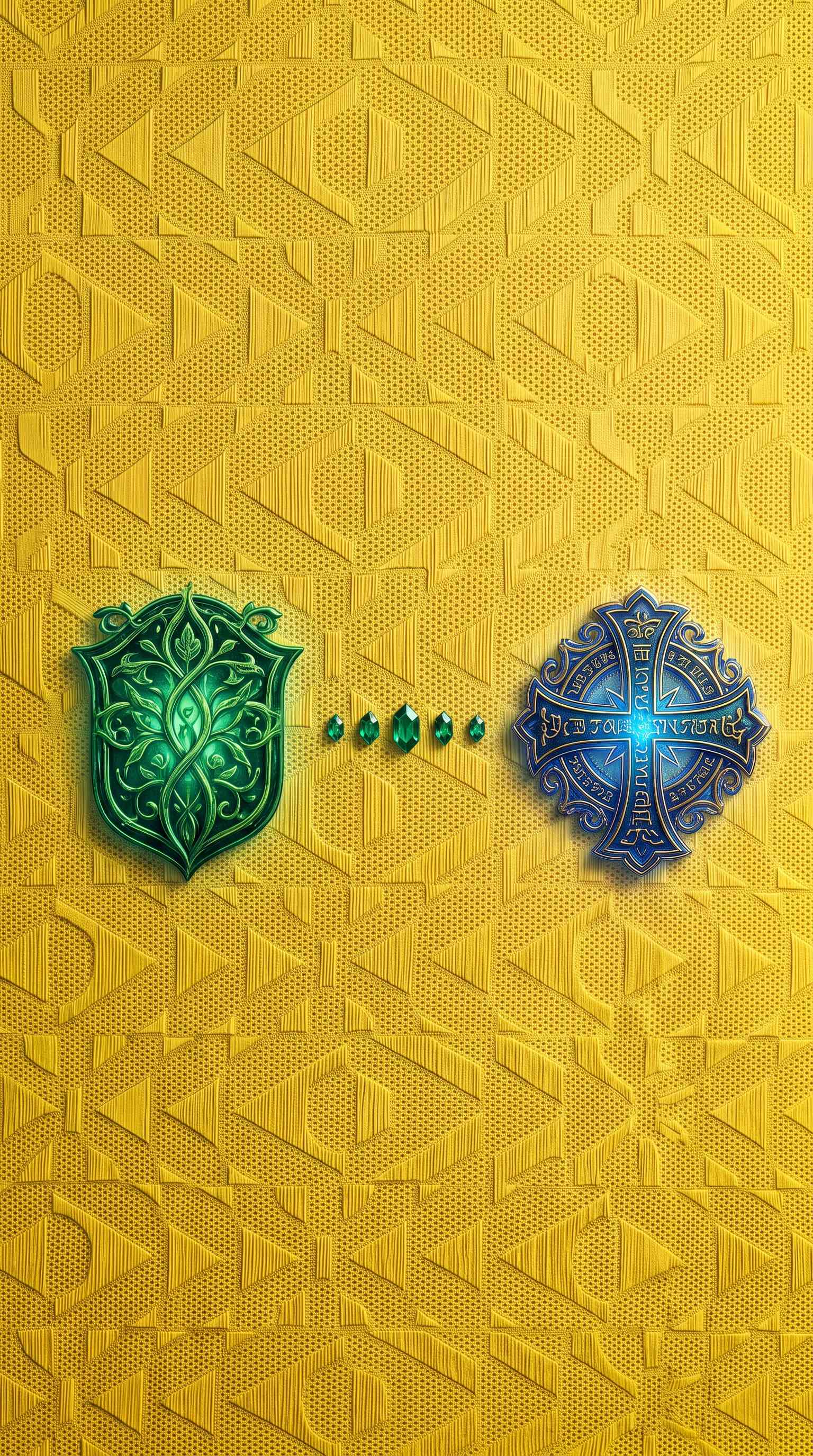Fantasy Crests & Ornate Cross - 4K Phone Background