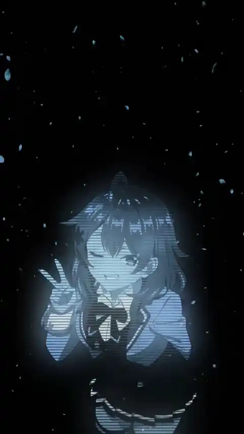 Glitch Anime Girl Live Wallpaper with Peace Sign
