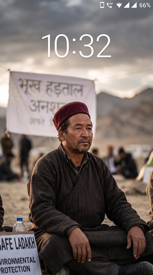 Bhukh Hartal 拉達克絕食抗議 - 4K手機壁紙