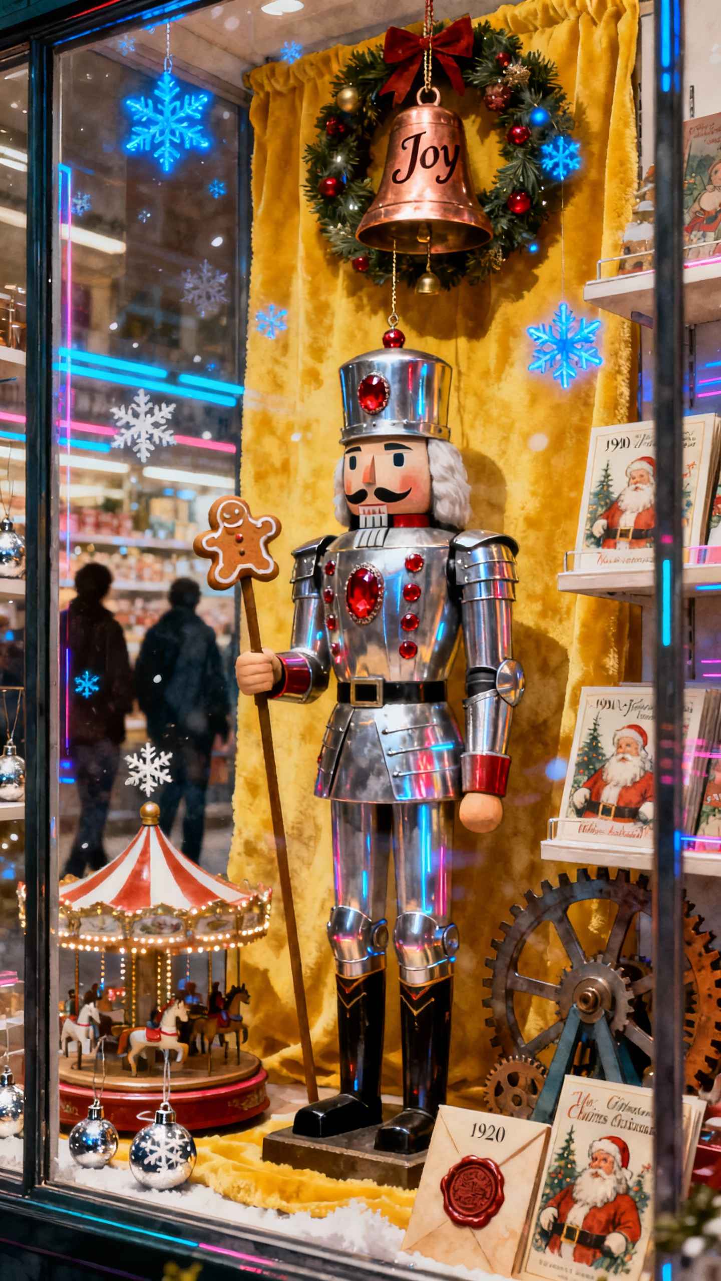 Christmas Silver Nutcracker Display - 4K Wallpapers