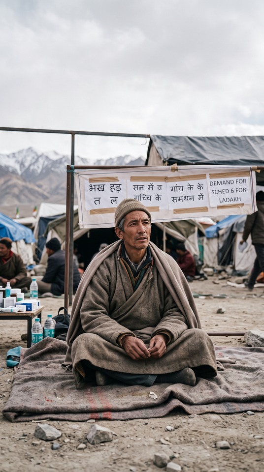 Hunger Strike भ ख हड त ल Ladakh Protest - 4K Wallpaper