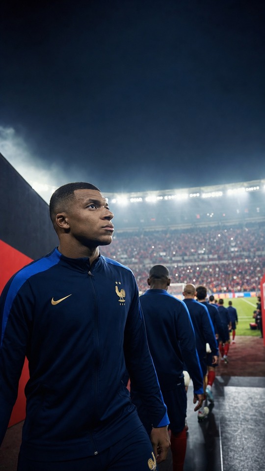 France Football Mbappe Tunnel Walk - 4K Wallpaper