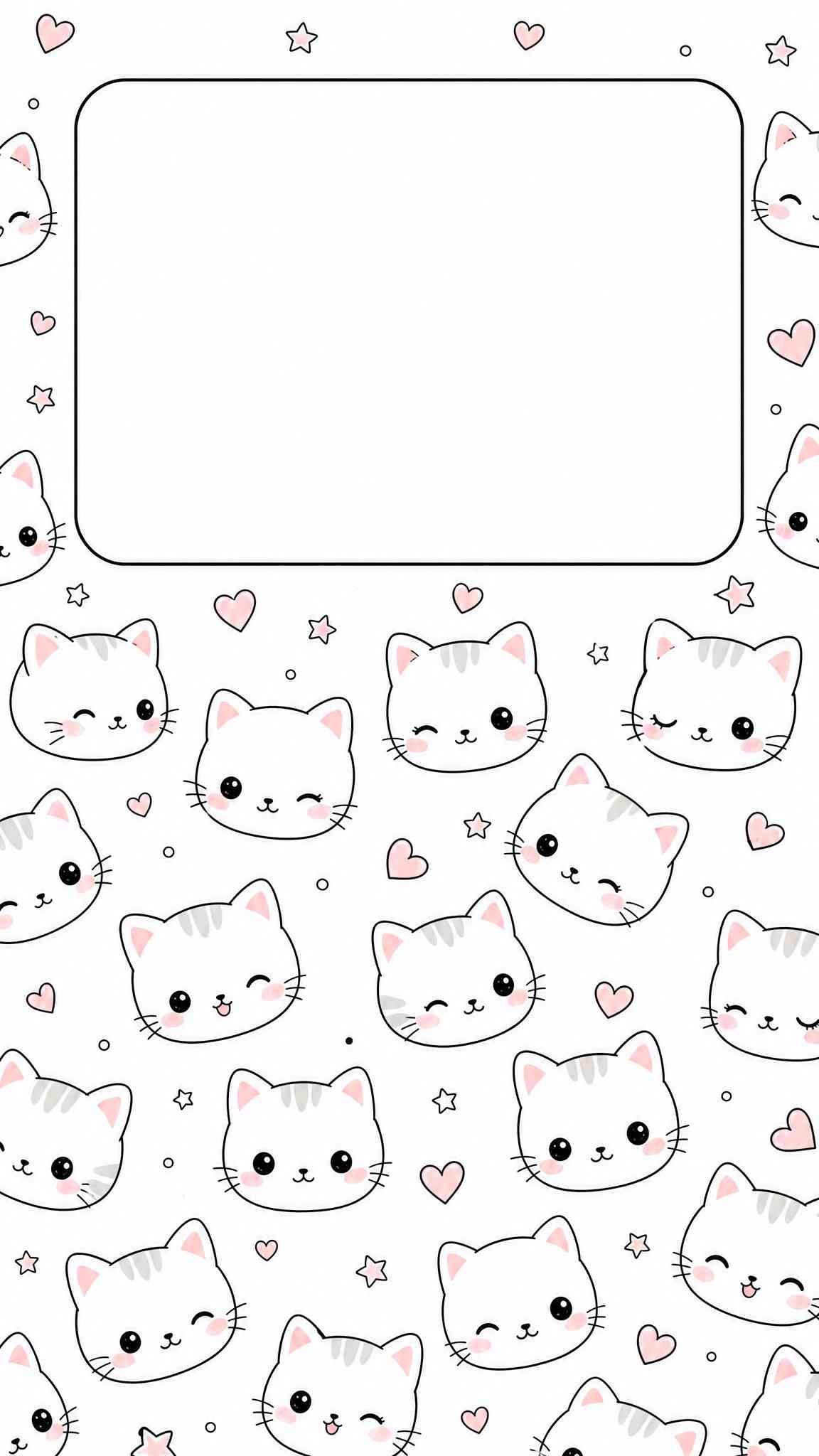 Kawaii Cat Doodle Pattern - 4K Phone Background