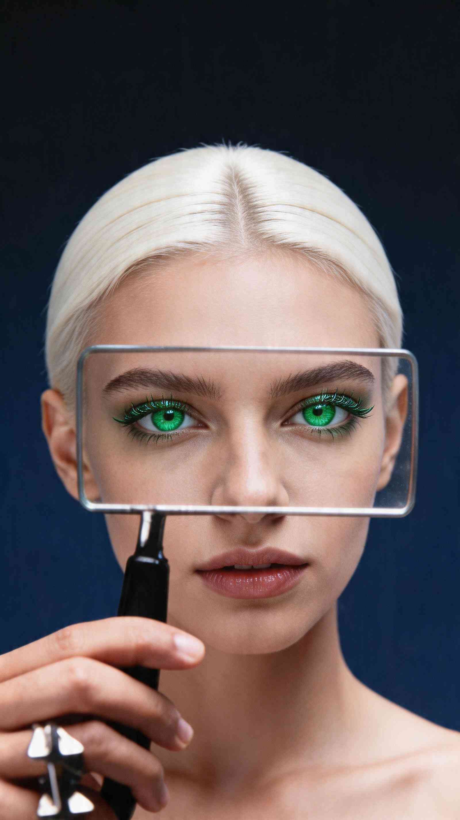Striking Green Eyes: Artistic 4K Wallpaper for Your Phone