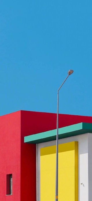 Geometrische bunte Architektur - 4K Hintergrundbild