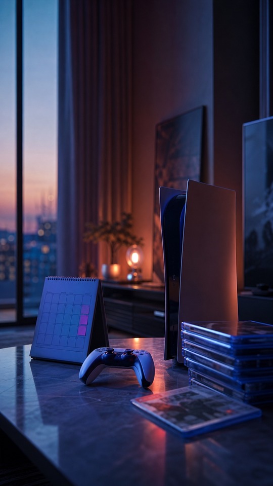 PlayStation Plus PS5 Cinematic Setup - 4K Wallpaper