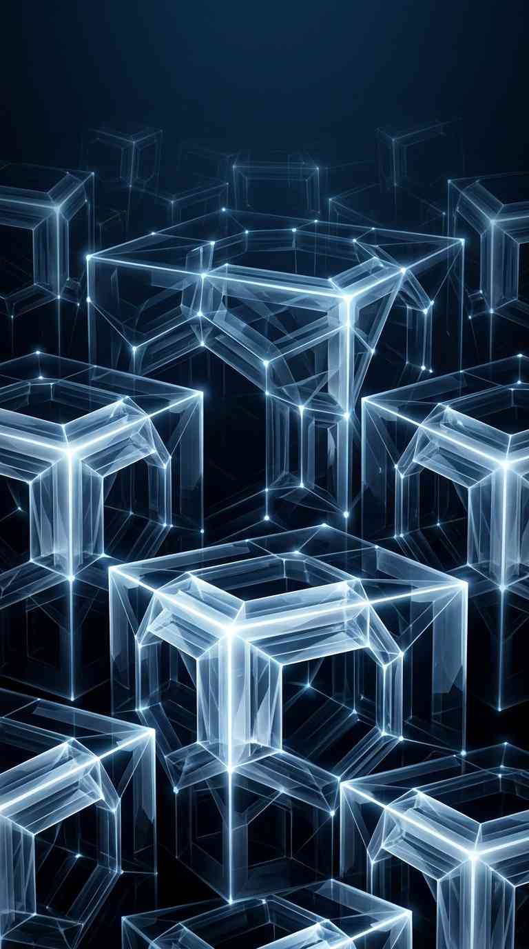 Glowing 3D Tech Cubes - 4K Backgrounds