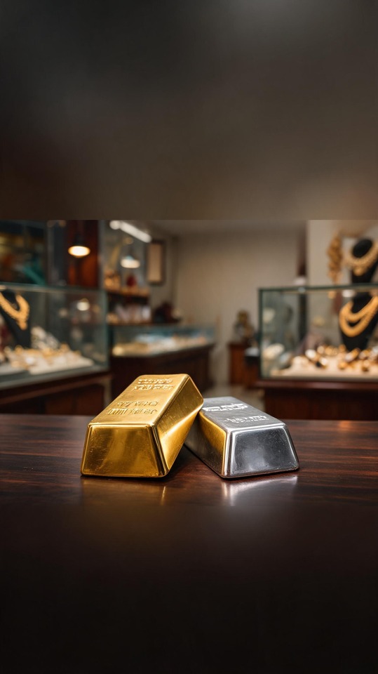 Gold and Silver Bars સ ન - 4K Aesthetic Wallpaper