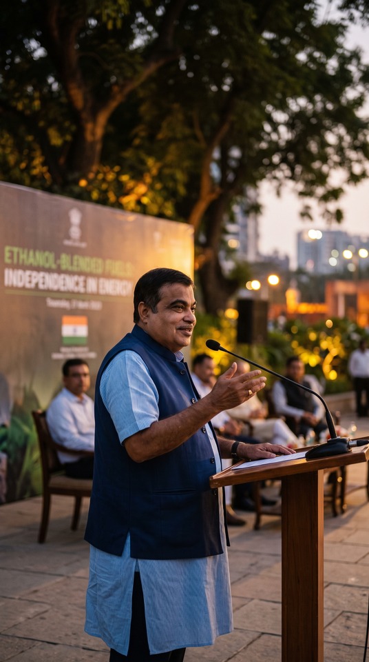 Nitin Gadkari: Energy Independence - 4K Mobile Wallpaper