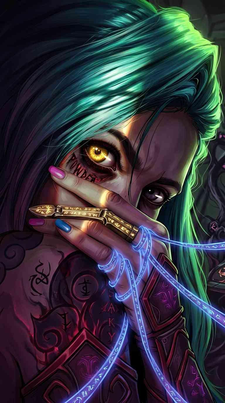 Jinx Powder Art Néon - Fond d'écran 4K