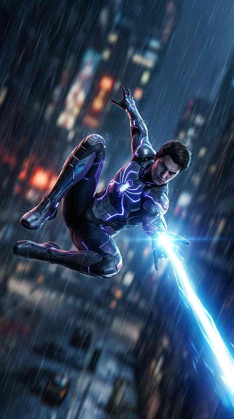 Spider-Man Neon Tech Suit - 4K Wallpapers & Lock Screens