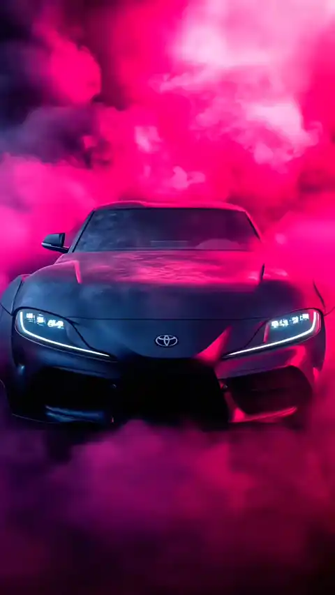 Toyota Supra Neon Pink Smoke - Live Wallpaper