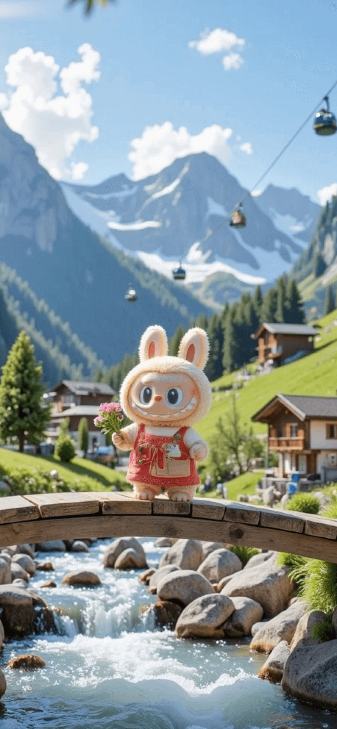 Labubu Rabbit Alps Adventure - 4K Wallpapers