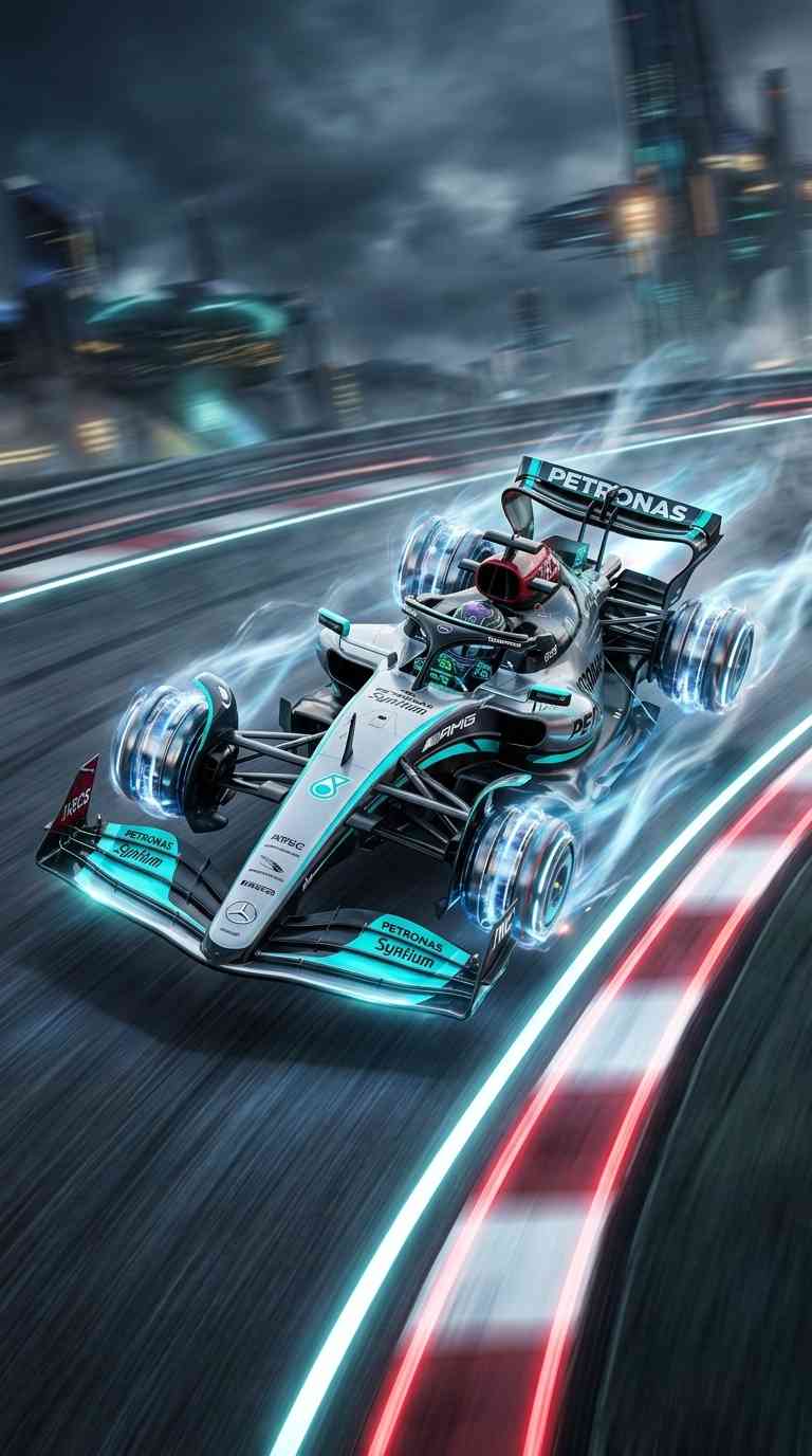 Mercedes F1 Futuristic Racing 4K Wallpaper LiCoWa