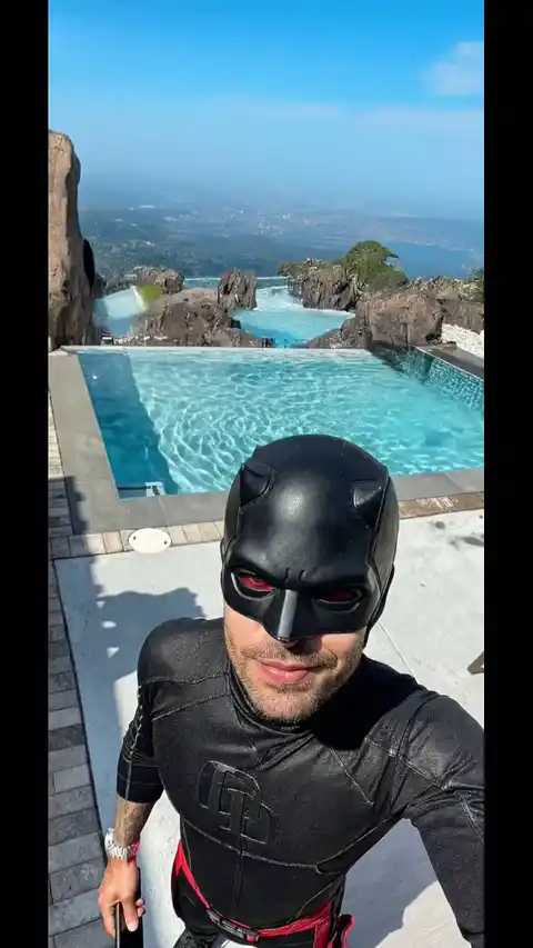 Daredevil Costume Noir Cosplay - Arrière-plan Dynamique