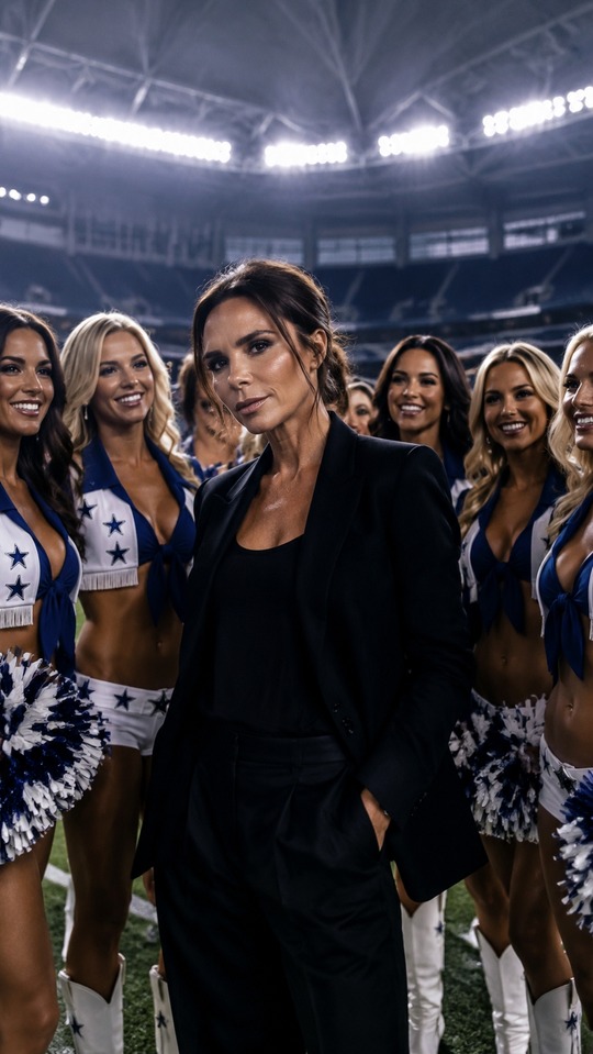Victoria Beckham x Dallas Cowboys Cheerleaders - 4K Background